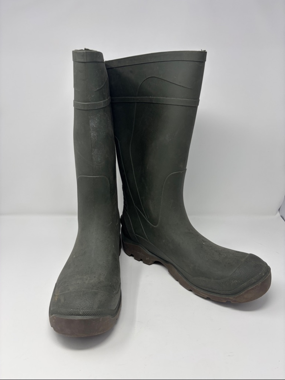 Olive Green Tall Rubber Rain Boots W 12